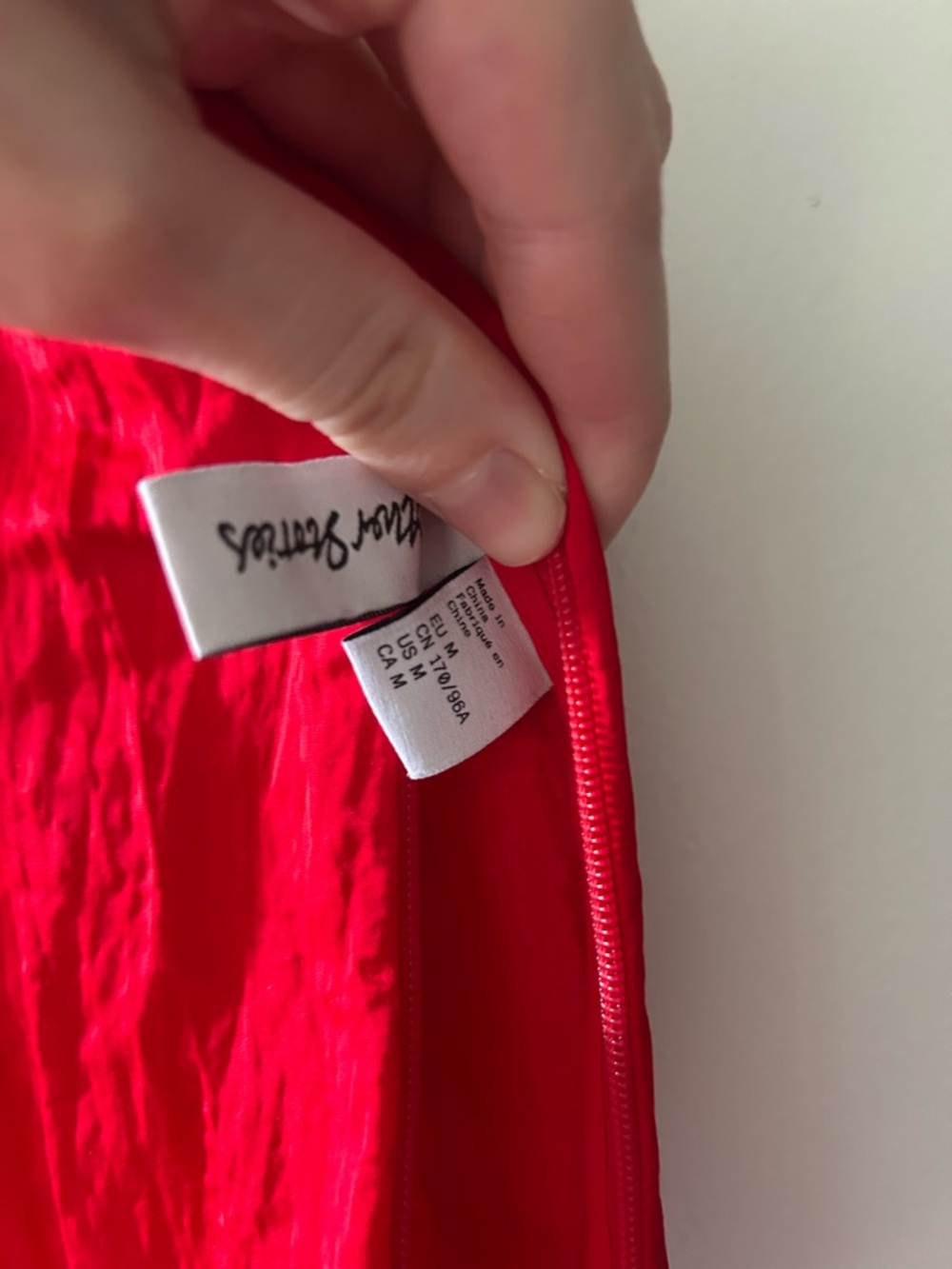 & Other Stories Red Crepe Pleated Midi Dress with High Neck, size medium - Picture 3 of 4